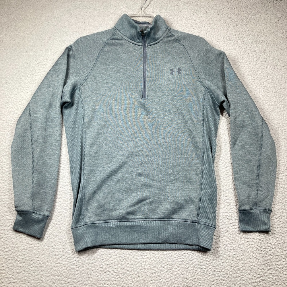 Under Armour 1/4 Zip Sweatshirt Adult Small Gray‎ Long Sleeve Cold Gear Casual